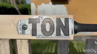 TON Silver Edition English Willow Cricket Bat in Long blade and Oval handle.