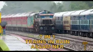 [7 in 1] Diesel Trains in Rain Assam NFR : Rajdhani + Shatabdi + Intercity : Monsoon Indian Railways