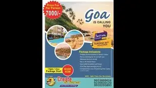 GOA Summer Special Tour Packages-Only-13999/- || 3 Night 4 Days ||‪Create My Journey||