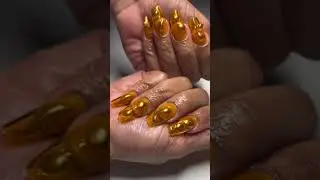 yellow jelly with chrome texture gel x at home ✨