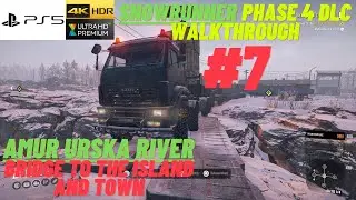Snowrunner - Phase 4 DLC New Map Amur Urska River - Gameplay Part 7 - Bridge to the island and town