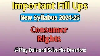 Consumer Rights | Fill in the Blanks | Class 10th Important Questions for Exams #fillups #rbseboard