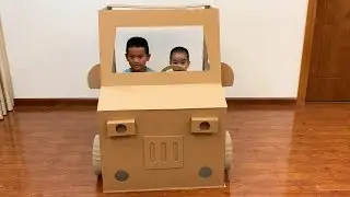 DIY | How to make a car with cardboard for kids | Amazing Cardboard DIY | Papa & Baby MV