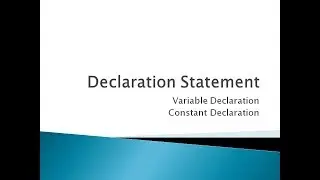 6 - Declaration Statement in c programming