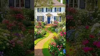 Beautiful House and Vibrant Garden #house #garden #flowers #shorts