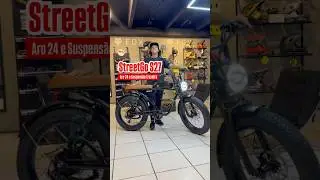 StreetGo S27,El&eacute;trica corta 32km/h, agora com rodas 24 e suspens&atilde;o traseira. #bikeeletrica #ebike