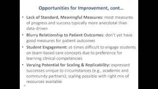 Interprofessional Primary Care Training: Seven Champion Programs
