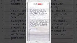 💕 Attractive love letter writing|| #shorts #love #loveletter