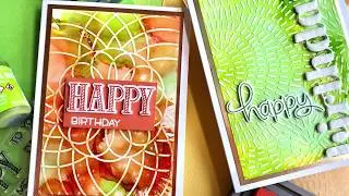Tarjetas con embossing en fr&iacute;o y tintas al alcohol