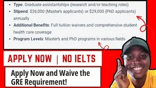 Full Tuition Waiver, Monthly Stipend, Msc and PhD Student, GRE Waived, Scholarship, FSU, NO IELTS
