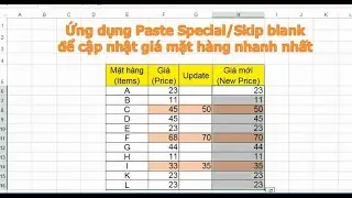 Excel Tip:The best way to update price| CẬP NHẬT ĐƠN GIÁ NHANH NHẤT QUA CÔNG CỤ SKIP BLANK | #Shorts
