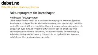 Fakturaprogram for barnehager - Debet Faktura