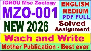 MZO 001 solved assignment 2026 in English || mzo 001 solved assignment 2026 || ignou mzo1