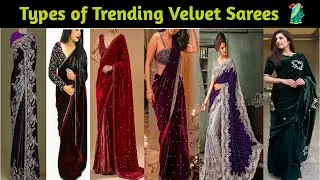Types of Trending Velvet Sarees/Best Velvet Sarees for Newly 👰Bride/#trending #saree #fashion #bride