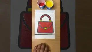 Satisfying Sand Art ✨ | Red & Yellow Bag Design | Relax Your Mind #shorts