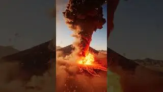 Desert Volcano Forming a Giant Sand Tornado #volcano #naturaldisaster #fire #mountdoom #meteorcrater