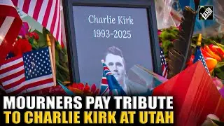 Mourners pay tribute to Charlie Kirk at Utah Valley University campus where he was fatally shot