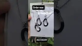 beautiful korean stainless steel chain pendant with earrings in 6 different designs