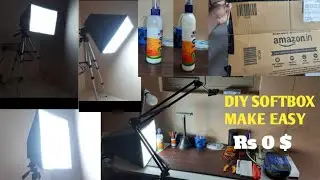 DIY 06 DIY How to make Photography lighting Softbox at home | cardboard light diffuser