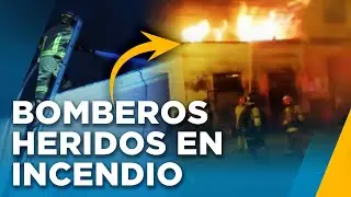 Feroz incendio en bodega y almacén en Rímac: Bomberos resultan heridos y persona queda atrapada