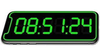 iPhone X & XS OLED digital 12h clock GREEN 2436 x 1125