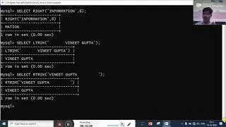 String Function and DateTime Function in MySql