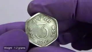 3 Paise coin of 1965 - Hexagonal coin