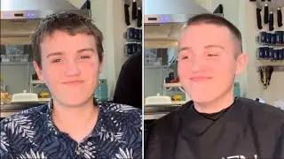 Bruce's 11th grade haircut!