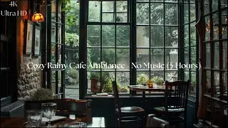Cozy Rainy Cafe Ambiance – No Music 5 Hours 🌧️☕️