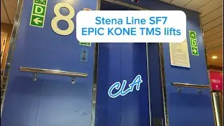 Amazing KONE TMS Lifts onboard StenaLine Superfast 7 Ferry (blue and red lifts)