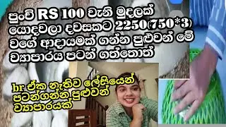 රුපියල් 100 වියදම් කරලා 2250(750*3) දවකට මේ  ආදායමක් ගන්න br  එක නැතිවම පටන් ගන්න පුළුවන් ව්‍යාපාර