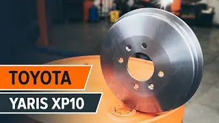 Kuinka vaihtaa taka rumpujarru ja taka jarrupalat TOYOTA YARIS XP10 -merkkiseen autoon OHJEVIDEO