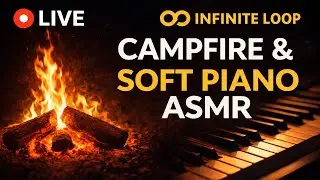 🔴 LIVE Infinite Loop | Campfire & Soft Piano ASMR for Sleep and Relaxation의 사본