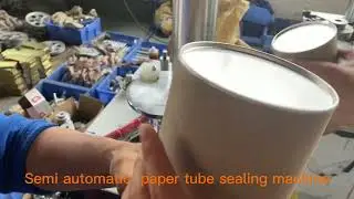 Semi automatic paper container crimper manufacturer, manual paper tube closing machine suppliers