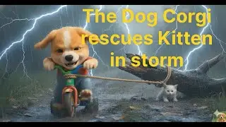 The Corgi Dog rescues Kitten in storm - AI Cartoon