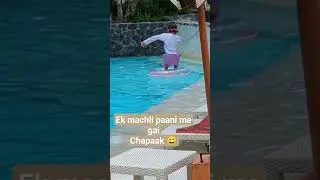 Jumping into the pool ring 😂 🛟 #mario #swimmingpool #masti #chill #enjoy #children #viral