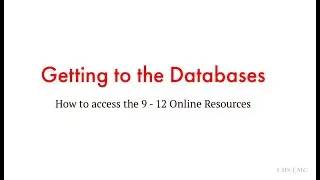 Getting to the Library Databases - CHS LMC - [Video Tutorial]