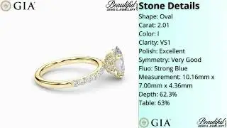 Oval Cut Diamond Pav&eacute; Engagement Ring in 18K Yellow Gold