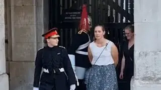 Guard removes the chain as the Captain leaves Horse Guards after the Inspection. 15.09.2023.