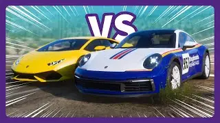 LAMBORGHIN HURACAN против PORSCHE 911, но каждый раунд проходит в РАЗНОМ ВАРИАНТЕ!!