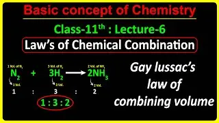 Gay Lussac's law of combining volume | what is law of volume of gases | Ratio  1:3:2