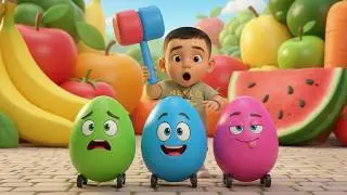Learn Fruits and Vegetables Names 🥕🍎 | Surprise Eggs Song | Kids Learning Video