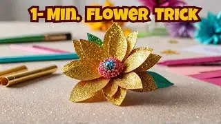 Glitter Paper Cut Flower | Paper flower Kaise Banaen | Easy Paper Flower | simple paper Flowers