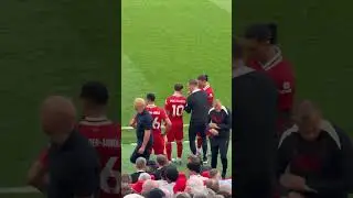 The Kop sang Gerrard&rsquo;s name when Trent came on, booed him, then sang &lsquo;One Conor Bradley. #liverpool