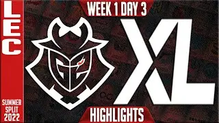 G2 vs XL Highlights | LEC Summer 2022 W1D3 | G2 Esports vs Excel