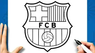 HOW TO DRAW THE BARCELONA SHIELD STEP BY STEP QUICK DRAWING