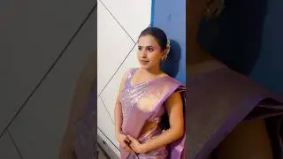 Perfect Lavender Purple Soft Silk Golden Zari Work Hip Pleats | How to Drape a Saree Perfectly