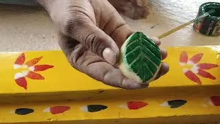 బంగాళదుంపతో గడప డిజైన్ gadapa muggulu | gummam muggulu | simple technique of gadapa design