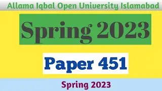Aiou paper code 451 | Spring 2022  paper 451