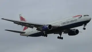 British Airways B767-336ER [G-BNWA] landing & takeoff at Zurich Airport | 4K